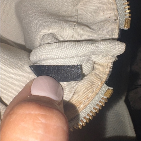 Louis Vuitton blue canvas monogram coin purse 6 in . long and 3 in. wide. - Picture 7 of 8